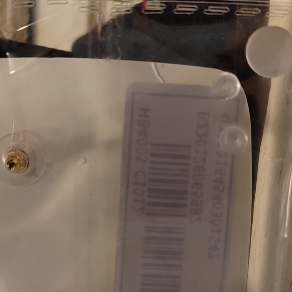 Shein 1 inch black and white button polka dot earrings - Picture 3 of 5